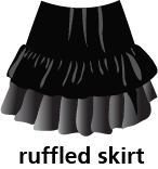 ruffled skirt illustration of a ruffled skirt
