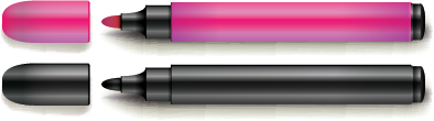 Illustration of two colored markers