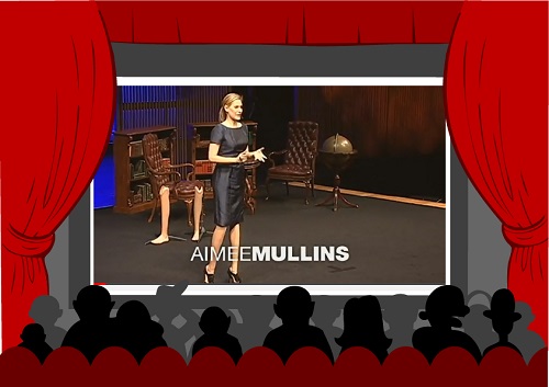Aimee Mullins on the stage giving her TED Talk.