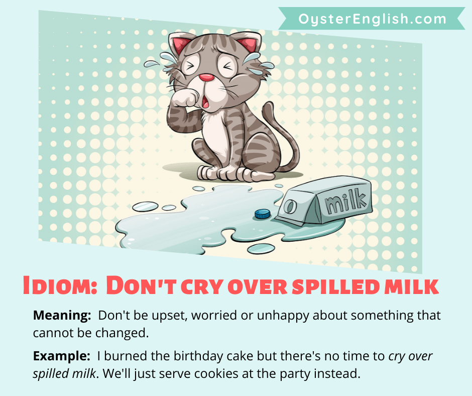 Dicas de expressões em Inglês: Cry over spilled milk, Turn in