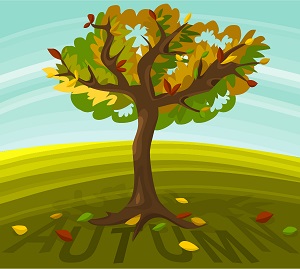 Tree with colored leaves illustrating the autumn season Tree with colored leaves illustrating the autumn season