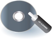 illustration of a CD and a bottle of cleaner