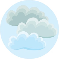 round icon with clouds representing cloudy weather round icon with clouds representing cloudy weather