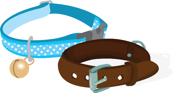 Illustration of two dog collars