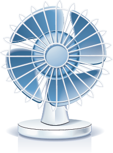 An icon image of a portable fan.