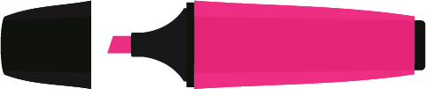 Illustration of a pink highlighter pen