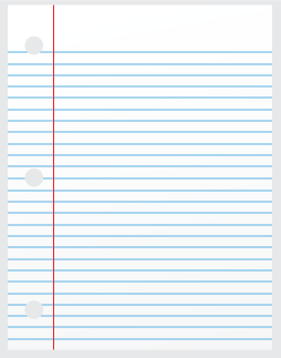 Illustration of a lined notebook paper