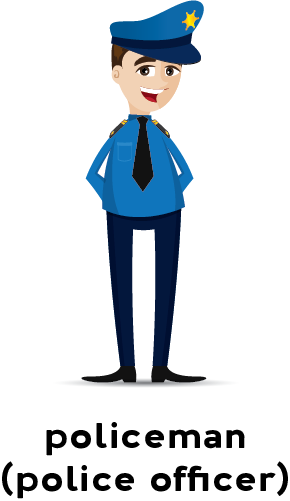Illustration of a policeman in uniform
