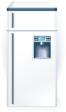 illustration of a refrigerator and freezer