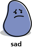 Cartoon blob shape that looks sad