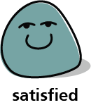 Cartoon blob shape that looks satisfied