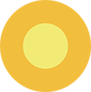 Bright yellow and orange circle icon representing sunny weather