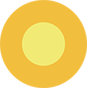 Bright yellow and orange circle icon representing sunny weather Bright yellow and orange circle icon representing sunny weather
