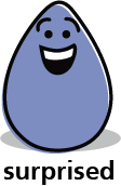 Cartoon blob shape that looks surprised