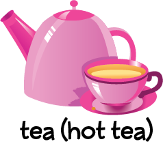 Illustration of a tea kettle and a cup of tea
