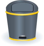 illustration of a trash can