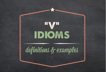 A decorative logo with the words "V" idioms: definitions and examples