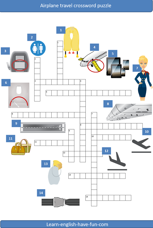 Thumbnail picture of airline vocabulary crossword puzzle