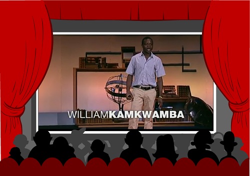 Picture of William Kamkwamba speaking on stage