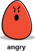 Cartoon blob shape that looks angry