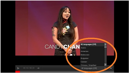 Image showing how to access video subtitles menu