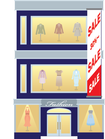 Illustration of the exterior of a clothing store