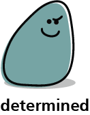 Cartoon blob shape that looks determined