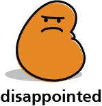 Cartoon blob shape that looks disappointed