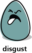 Cartoon blob shape that looks disgusted