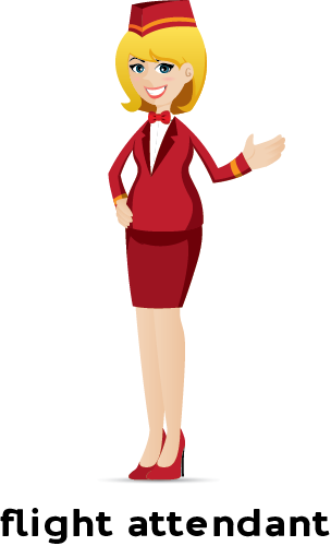 Illustration of a flight attendant in uniform