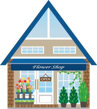 Illustration of a flower shop