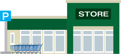 Illustration of a grocery store exterior