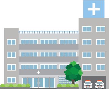 Illustration of the exterior of a hospital