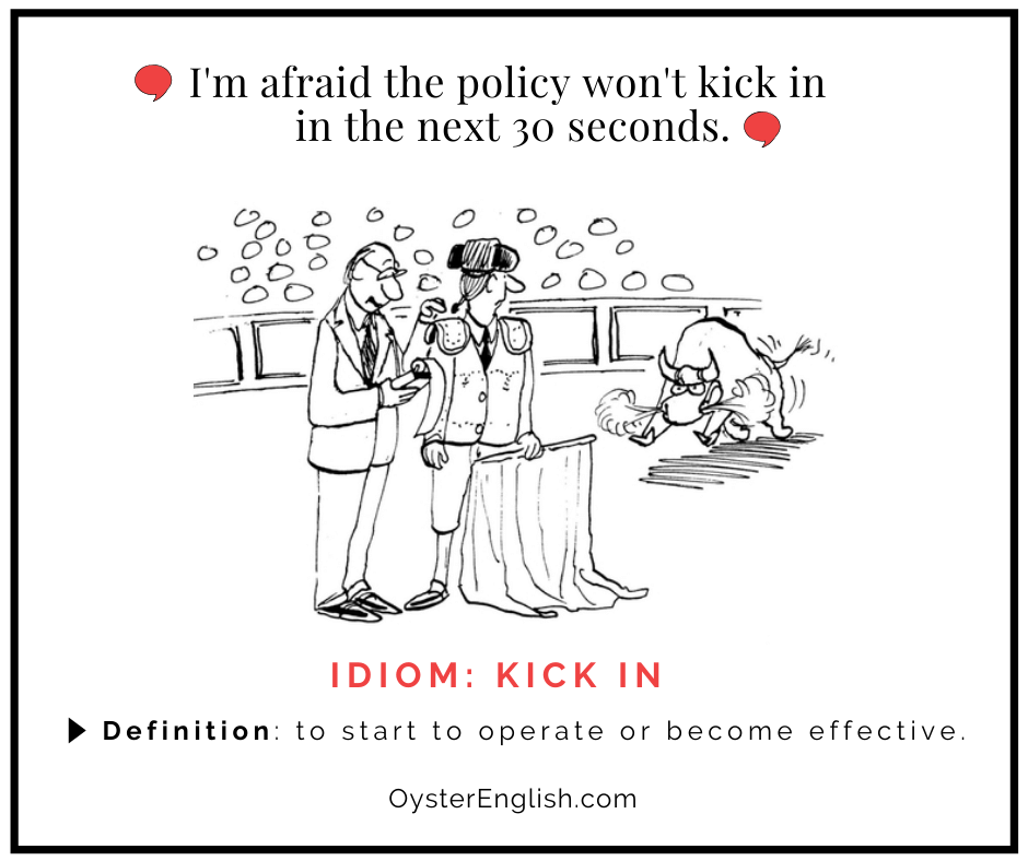 Comic of an angry bull racing towards a matador, who's talking to an insurance agent, who tells him: I'm afraid the policy won't kick in in the next 30 seconds.