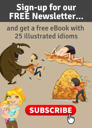 Cover image of the free illustrated idioms ebook you can get when subscribing to Oyster English's free newsletter.