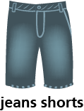 illustration of a pair of jeans shorts