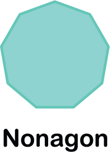 illustration of a nonagon shape (with 9 sides)
