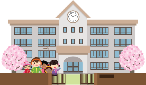 Illustration of a school exterior