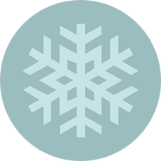 round icon with snowflake