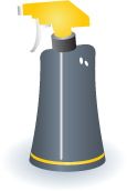 Illustration of a spray bottle cleaner