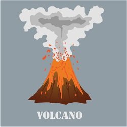 illustration of volcano erupting